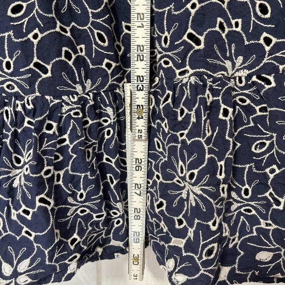 Sezane Aura babydoll eyelet floral Dress in navy blue size 2 - Picture 8 of 8